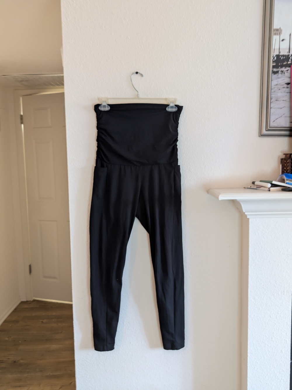 High-Waist Black Women's Maternity Leggings